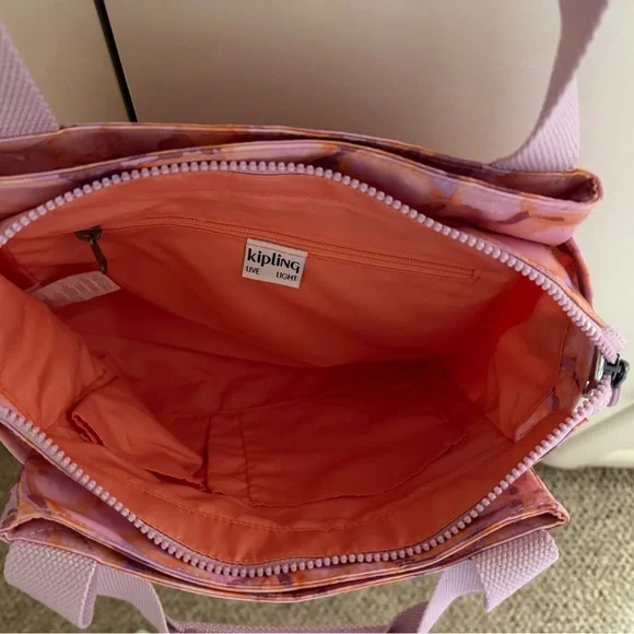 Kipling Floral Crossbody Bag in Pink and Purple - Picture 5 of 5